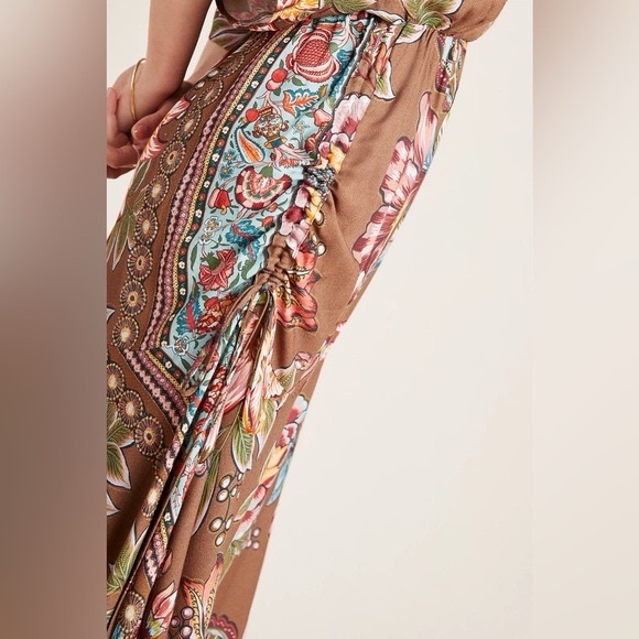 Farm Rio Valentina Brown Midi Dress - Picture 3 of 6